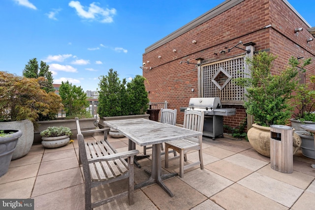 view of patio featuring area for grilling