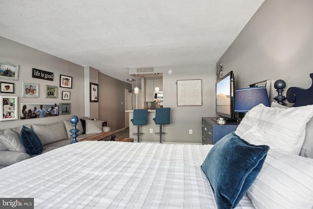 bedroom with a textured ceiling