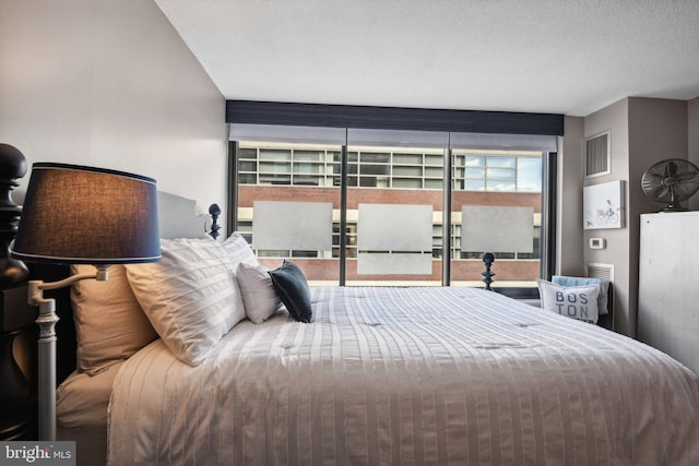 bedroom with a textured ceiling