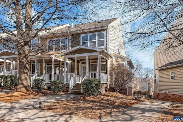 view of front of property featuring a porch