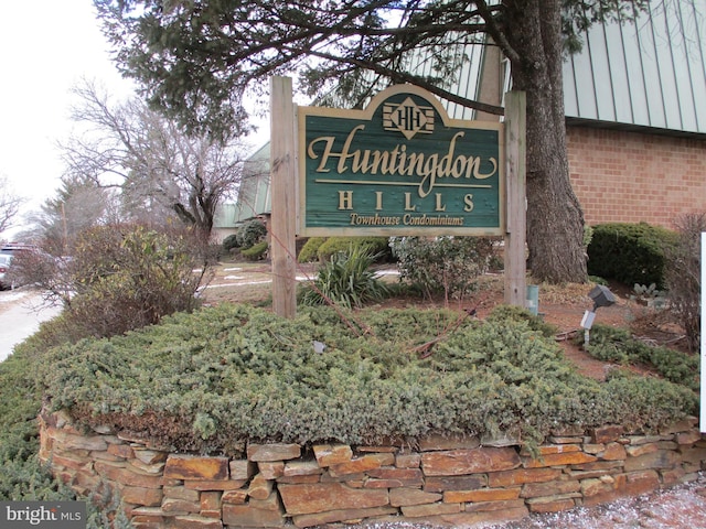 view of community sign