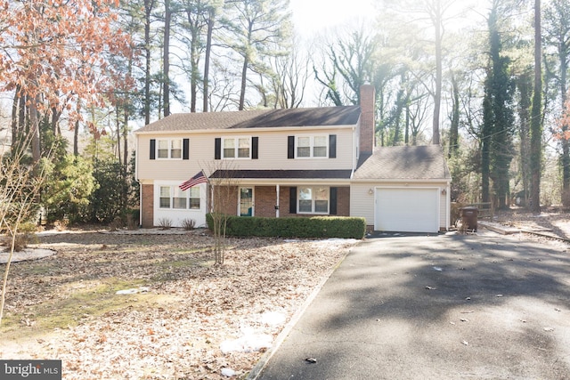 view of front property with a garage