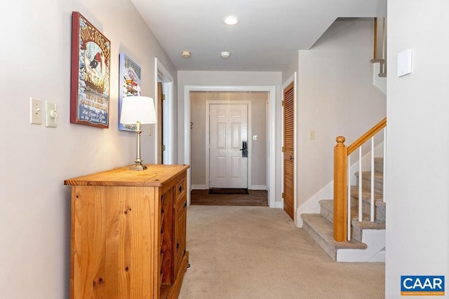 view of carpeted entryway