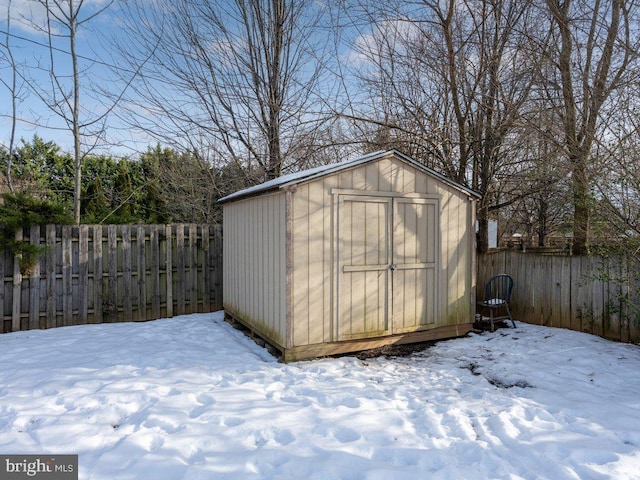 view of snow covered structure