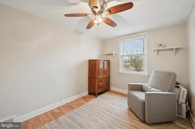 living area featuring light hardwood / wood-style flooring