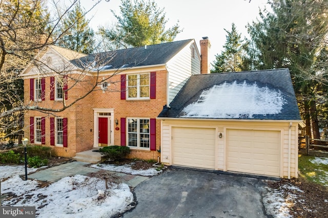 colonial house with a garage