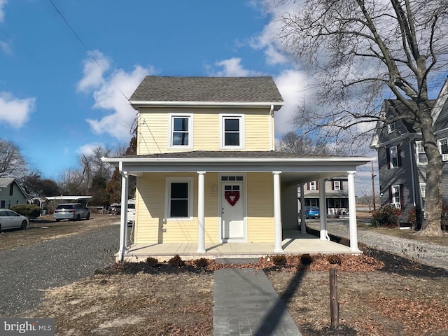 view of front facade with covered porch