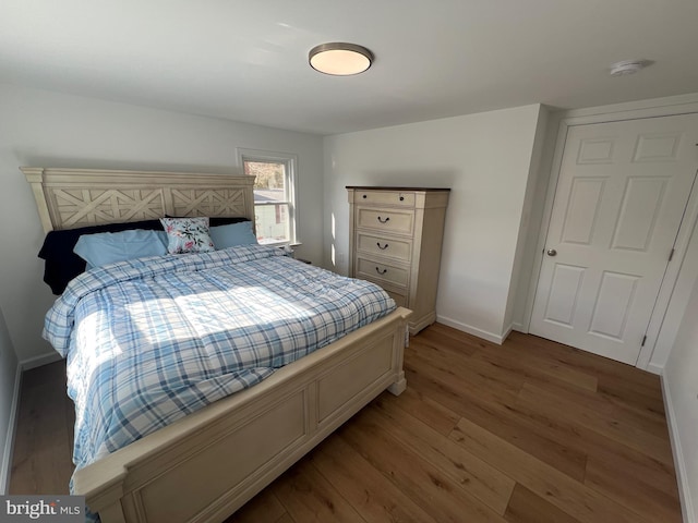 bedroom featuring wood-type flooring