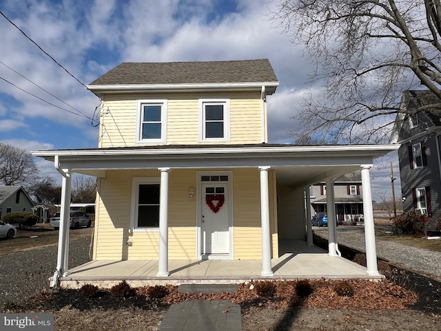 view of front of property with covered porch