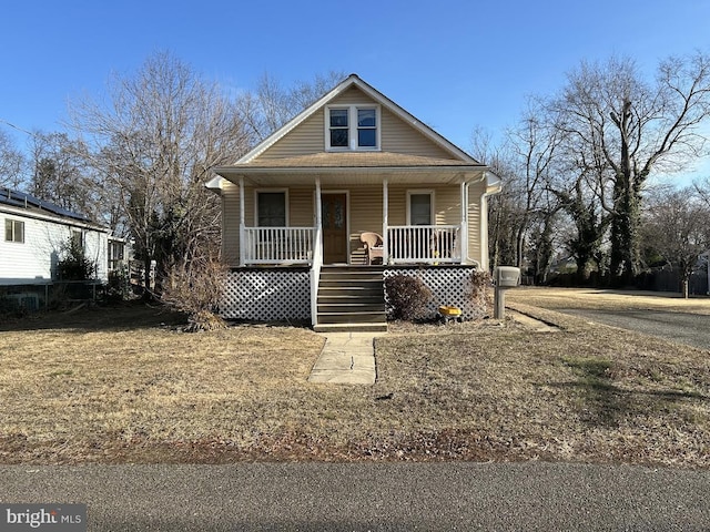 bungalow featuring a porch