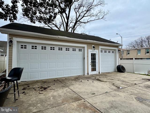 view of garage