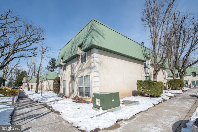 view of snow covered exterior