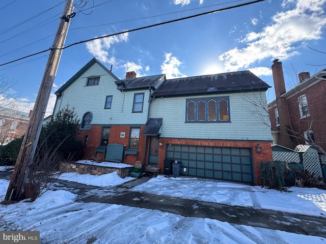 front facade with a garage