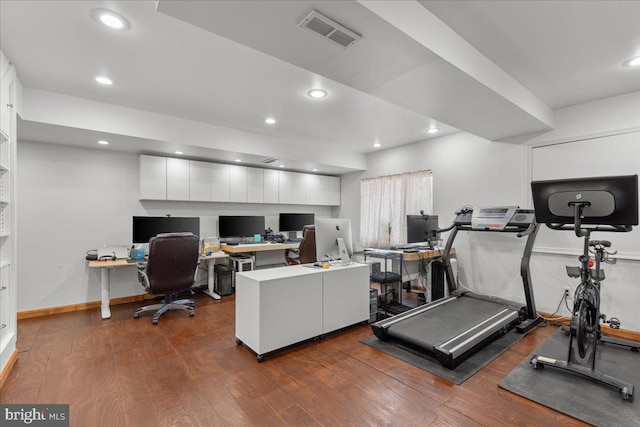 interior space featuring dark wood-type flooring