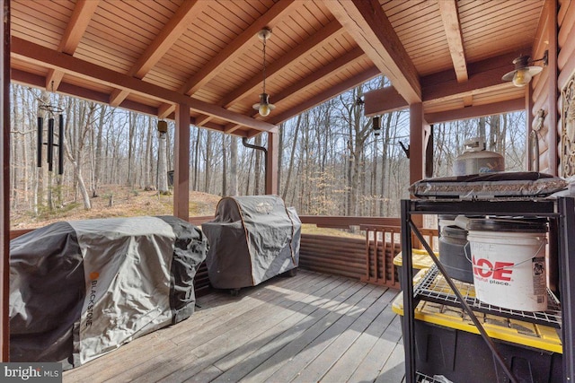 deck with area for grilling