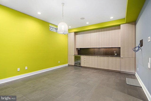 interior space with wine cooler