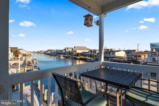 balcony with a water view