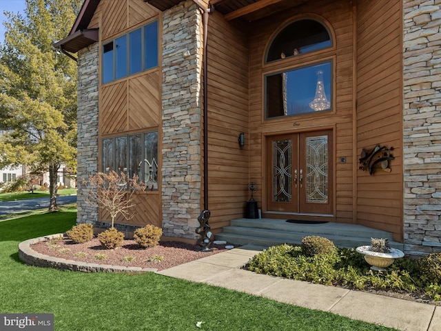 entrance to property with french doors