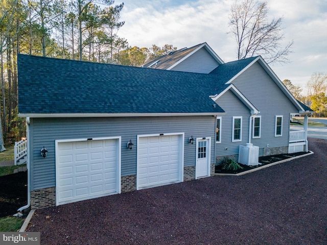 exterior space featuring a garage