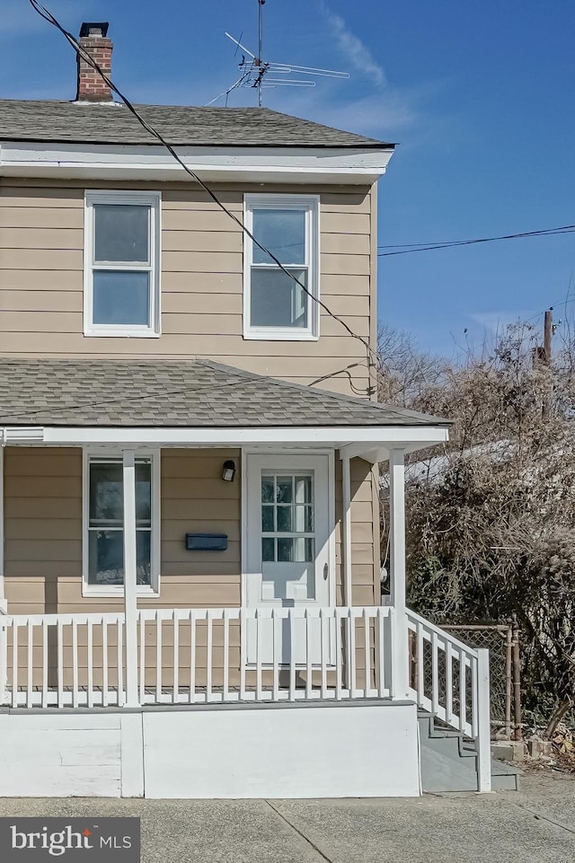 view of front property with covered porch