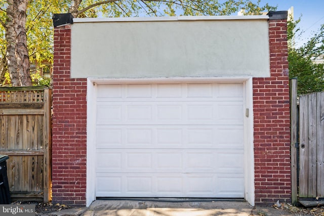 view of garage