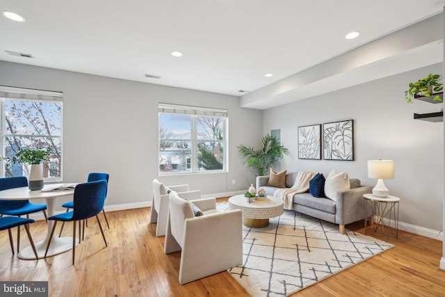 living room featuring hardwood / wood-style floors