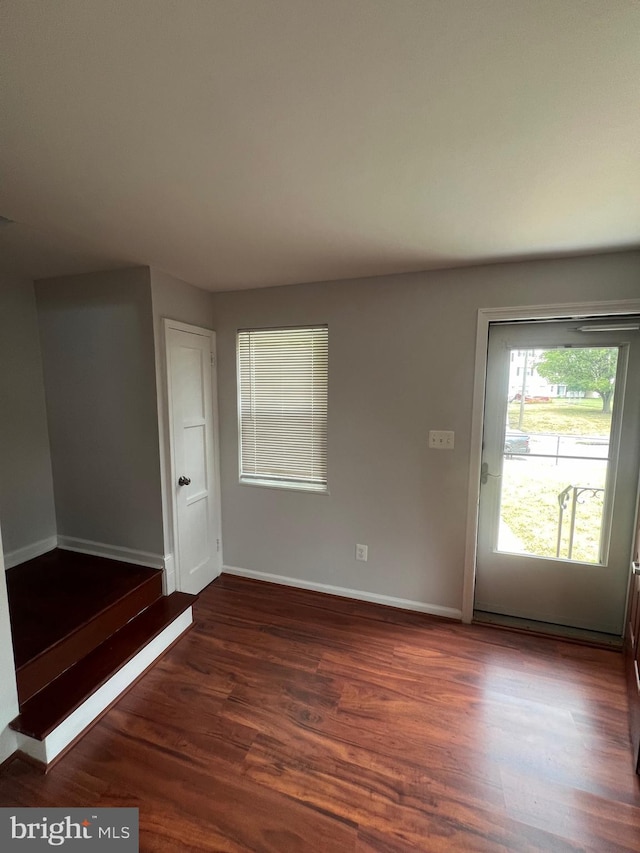 interior space featuring dark hardwood / wood-style floors