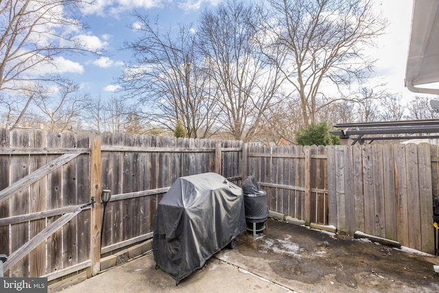 view of patio / terrace with a grill