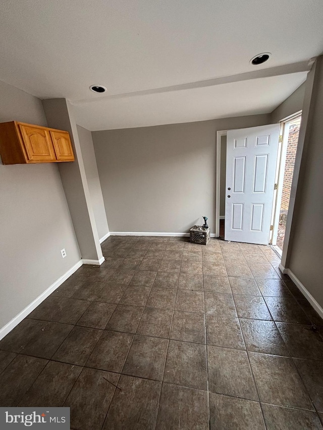 1904 E Orleans St, Philadelphia, PA 19134 - foyer featuring dark tile patterned floors, baseboards, and recessed lighting