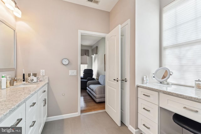 bathroom featuring vanity and tile patterned floors