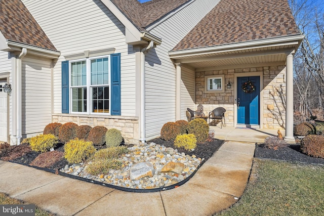 property entrance featuring a garage