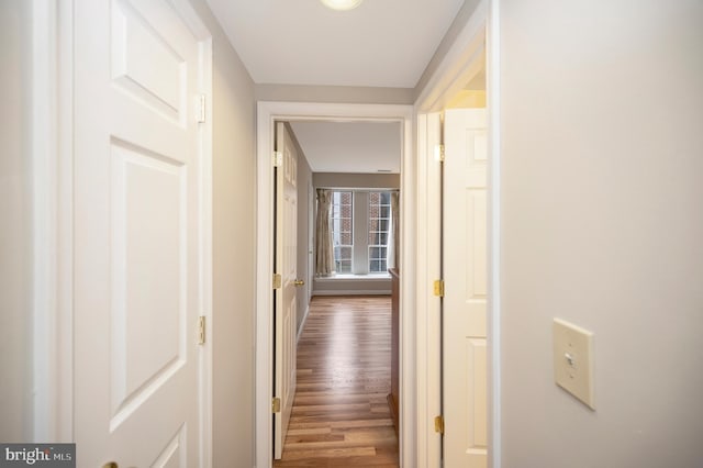 hall featuring wood-type flooring