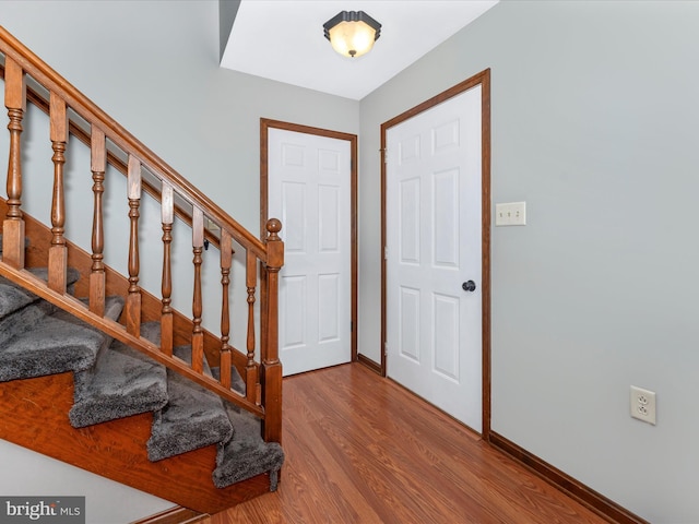 foyer with hardwood / wood-style flooring