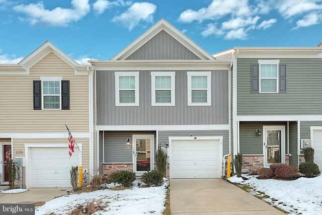 view of property featuring a garage