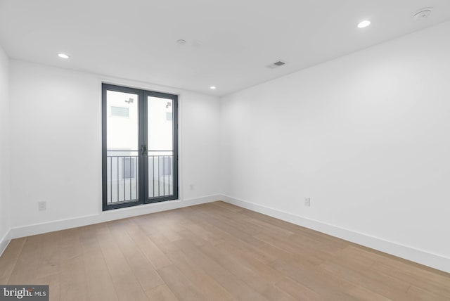 empty room featuring light wood-type flooring