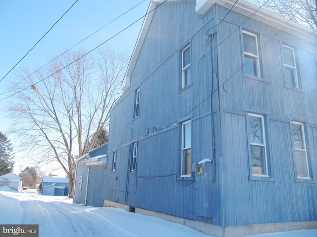 view of snowy exterior