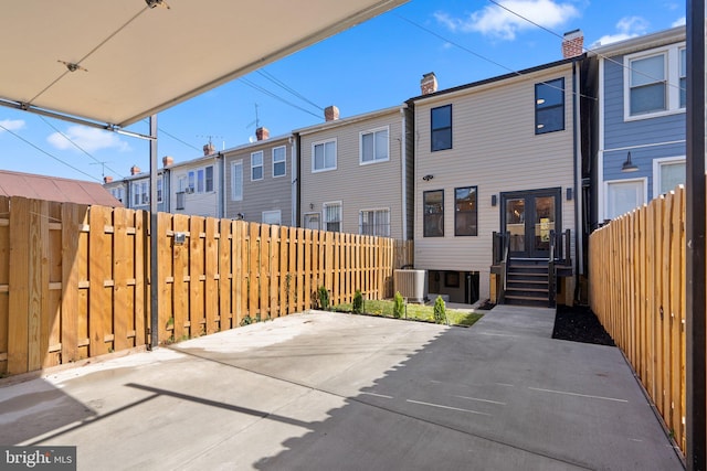 view of patio featuring central AC