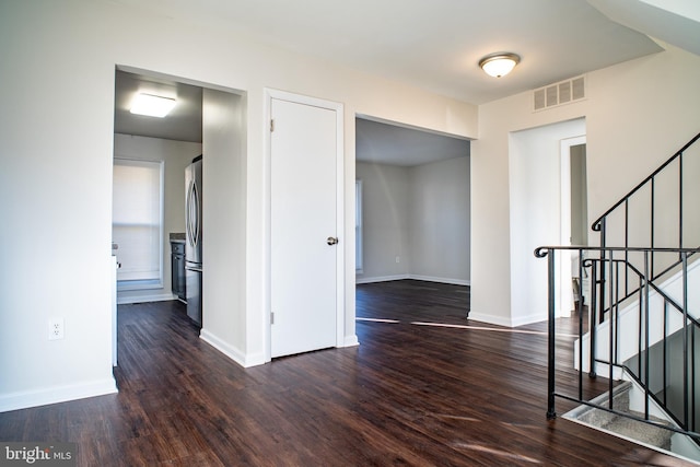 interior space featuring dark hardwood / wood-style floors