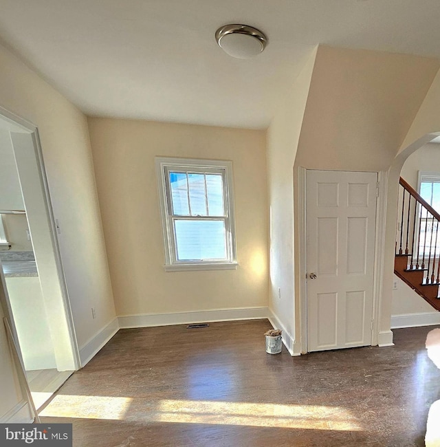 interior space with hardwood / wood-style flooring