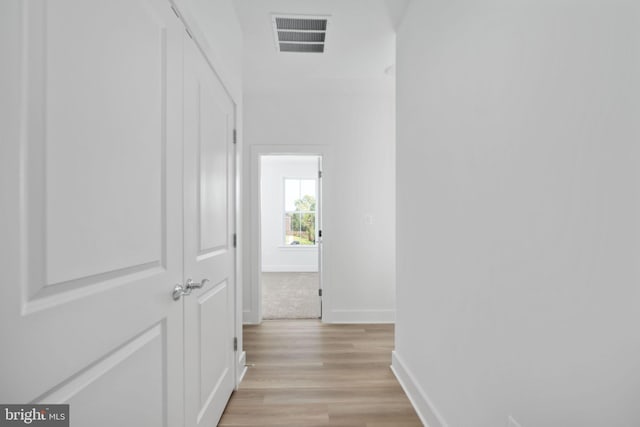 corridor featuring light wood-type flooring