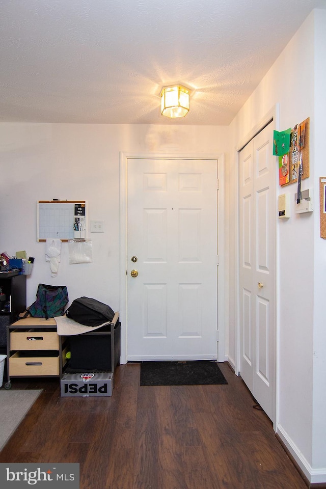 foyer with dark wood-type flooring