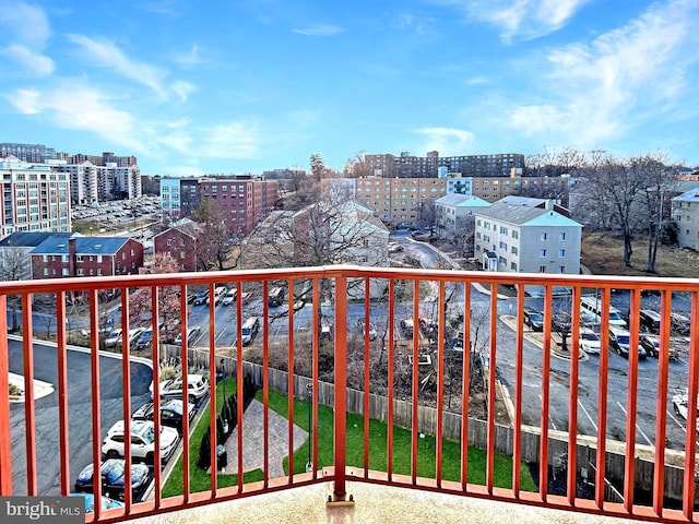 balcony with a view of city