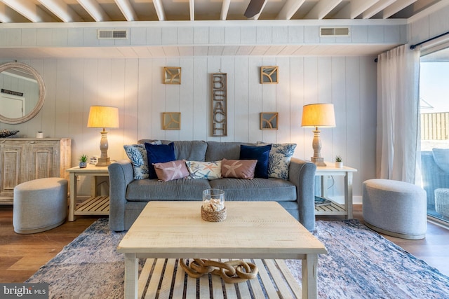 living room featuring hardwood / wood-style floors