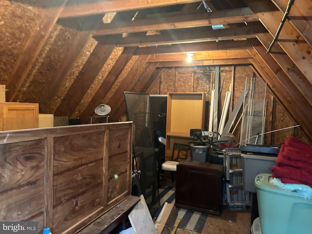 view of unfinished attic