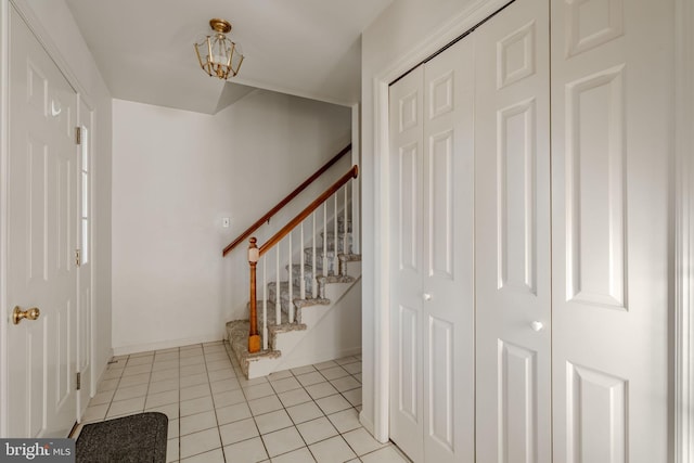 view of tiled foyer entrance