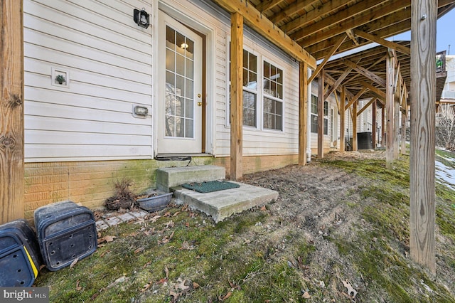 entrance to property with cooling unit