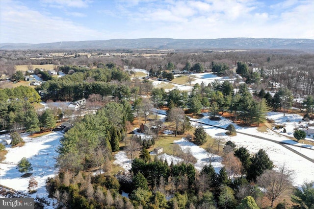 aerial view with a mountain view