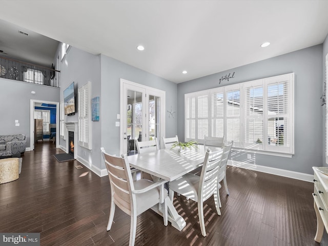 dining room featuring dark hardwood / wood-style flooring