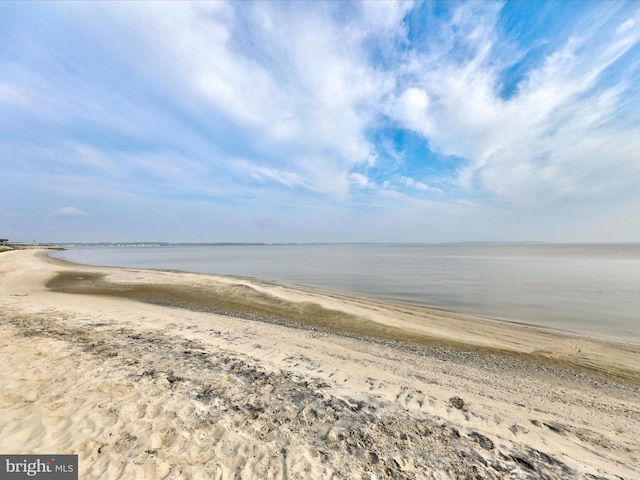 view of water feature featuring a view of the beach