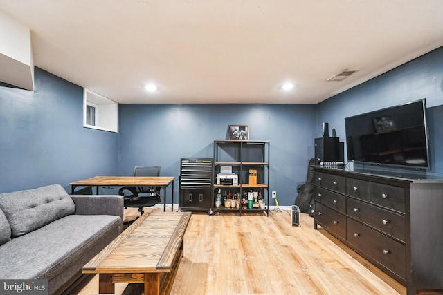 interior space featuring light hardwood / wood-style flooring